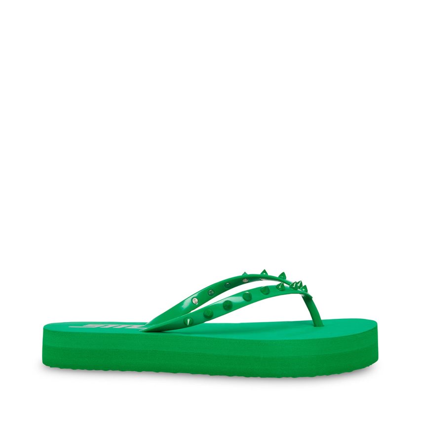 Green Steve Madden Lumi Women\'s Flip Flops | PH 2746WHB